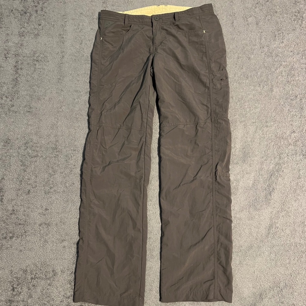Patagonia Womens 12 Gray Brown Nylon Hiking Outdoor Pants Straight Leg Hiking